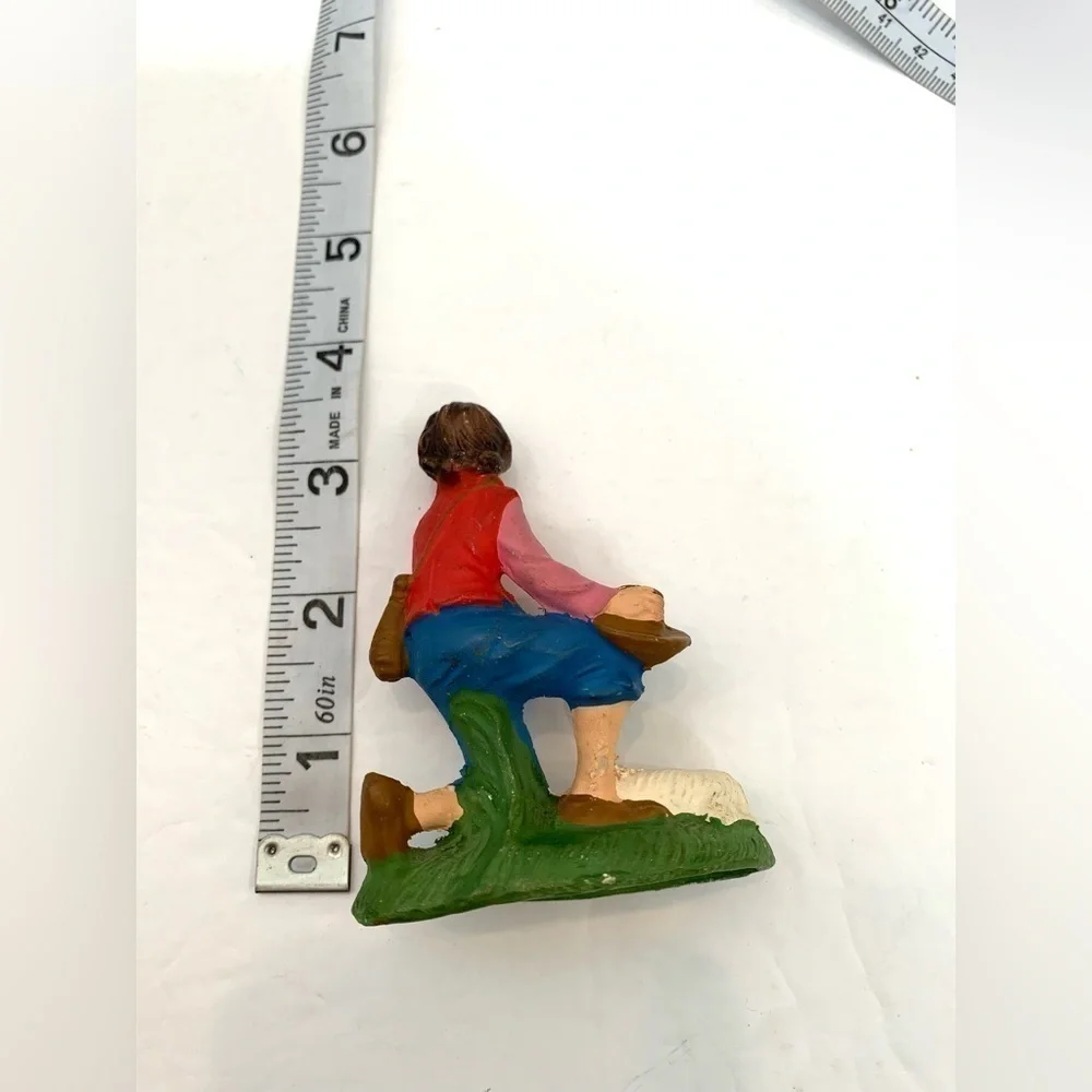 Vintage Chalkware Christmas Nativity Figure Shepherd Boy Italy
